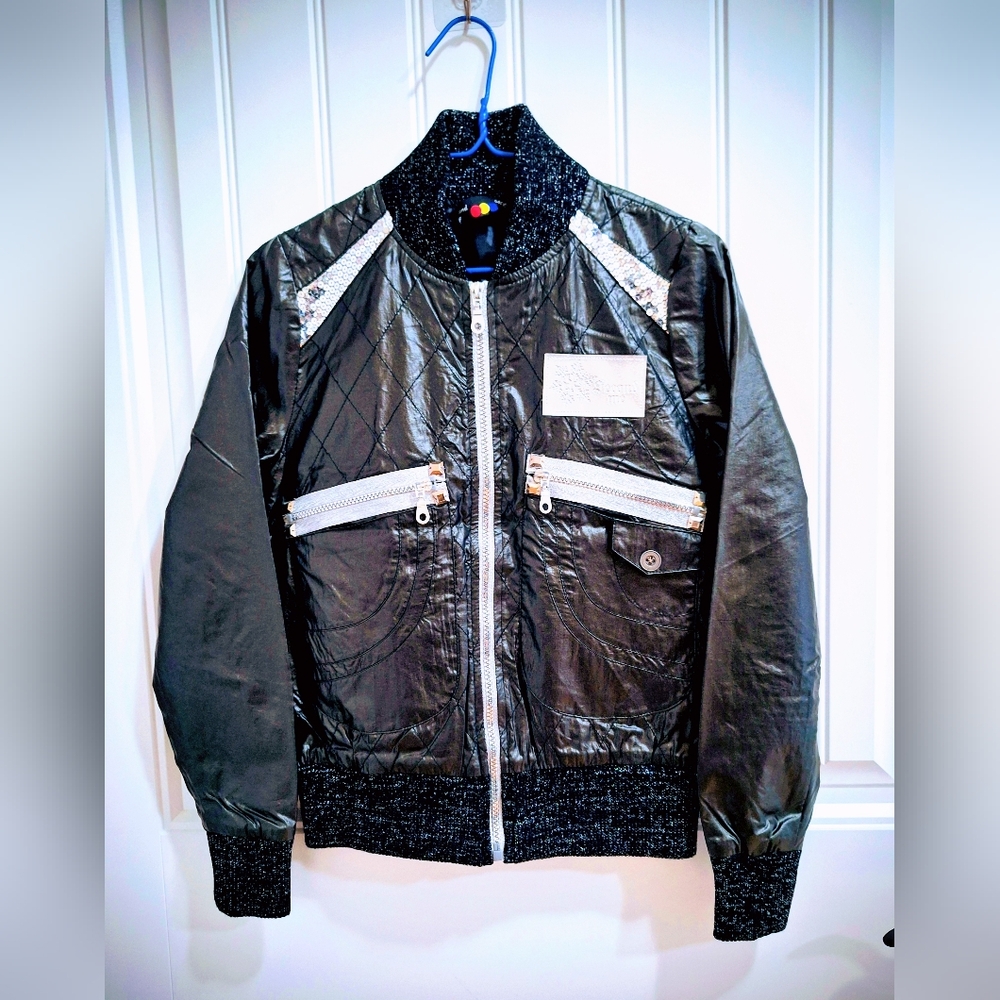 NWOT Shimmer sequin bomber jacket